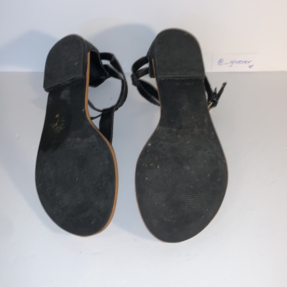 8 Black Express Double Strap Python Sandals - image 7